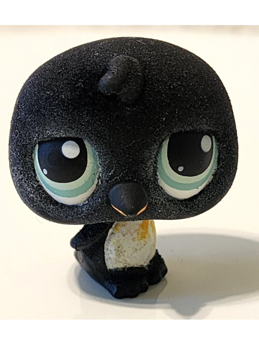 Littlest Pet Shop Bird Black Penguin Fuzzy Furry #333